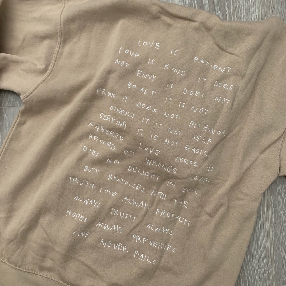 Forever 21 Tan Love Hoodie